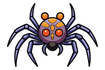 Halloween spider doodle on white background.