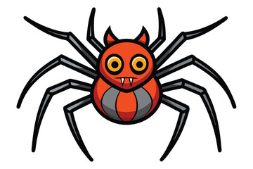 Halloween spider doodle on white background.