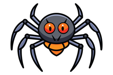 Halloween spider doodle on white background.