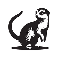 Meercat Silhouette - Minimal Meercat Design - Meercat Vector - Meercat Illustration.