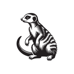 Meercat Silhouette - Minimal Meercat Design - Meercat Vector - Meercat Illustration.