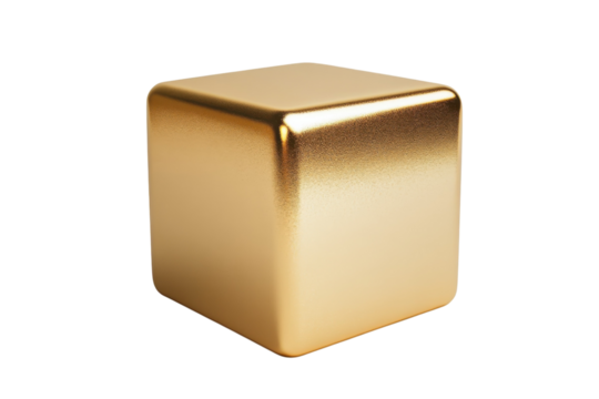 A gleaming gold cube on black background subtly textured surface luxurious and rich gold tone perfect for minimalist