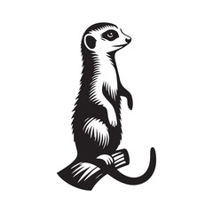 Meercat Silhouette - Minimal Meercat Design - Meercat Vector - Meercat Illustration.