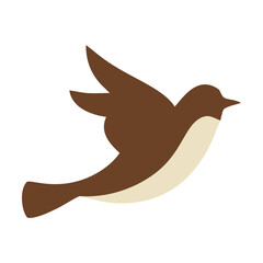 Vector illustration of a flying bird in a simple design