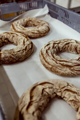 delicious sweet food flour products, the work of a professional bakery.
