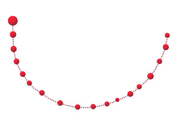Obraz premium Abstract 3D Illustration of Red Dots Forming a Curve on Transparent Background