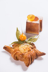 delicious sweet food flour products, the work of a professional bakery.
