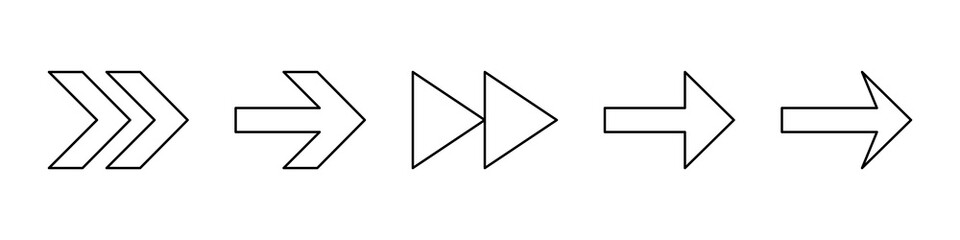 Arrow Icon Set. Arrow Vector Icon in line style design. Symbol of Arrow. Vector illustration. Flat Design.