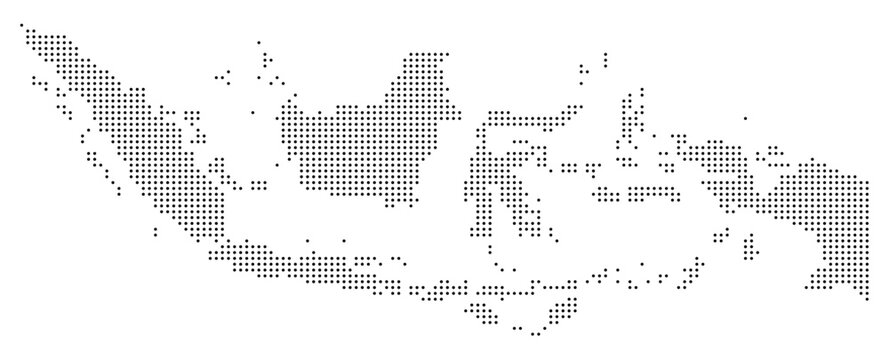Black Dot Indonesia Map Asian Country