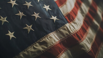 close up of american flag 