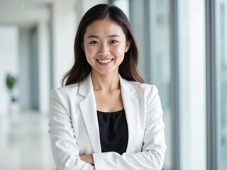Portrait of Confident Asian Business Woman in Formal Attire