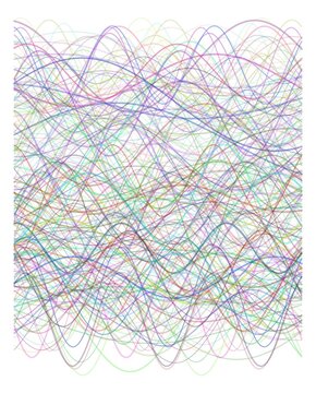 Vibrant generative artwork created using Python code. Flowing colorful lines on a black background.