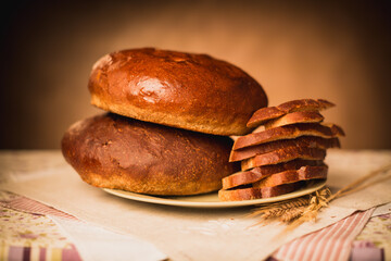 delicious sweet food flour products, the work of a professional bakery.
