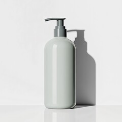 Set of white plastic cosmetic bottles and containers for beauty and hygiene products