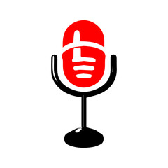 red black Microphone Icon