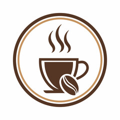 Design a bold, vector coffee brand logo incorporating the letter 