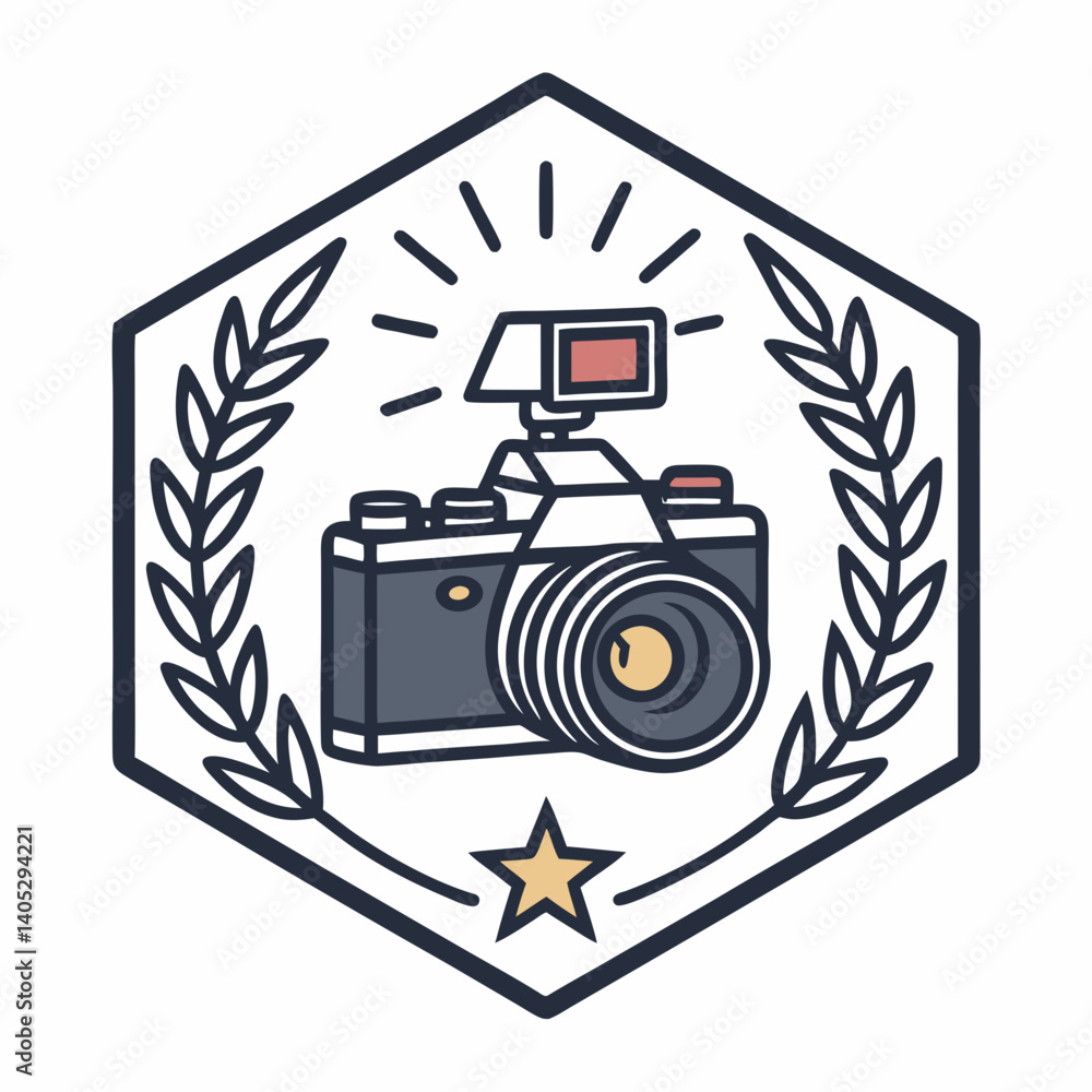 Poster design a bold, vector logo for a content creator, using a stylized log shape with thick strokes.