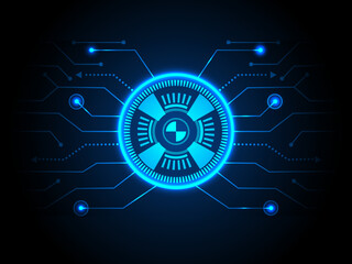 Artificial Intelligence Brain with Circuit Lines – AI Technology Concept Vector
