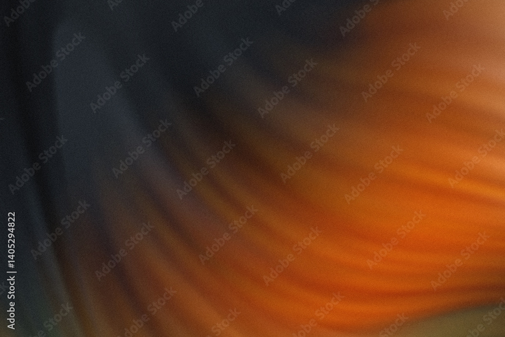 Poster abstract blurred background with a blend of dark blue and orange colors creating a soft gradient eff
