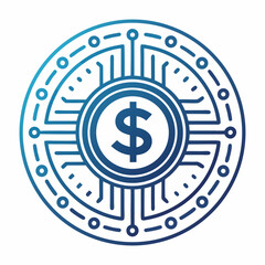 Design a bold, vector logo for a fintech company.  Include a gradient.