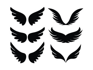 Elegant Wing Silhouette Collection - Vector Illustration