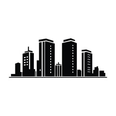 Fototapeta premium Modern city vector silhouette black color