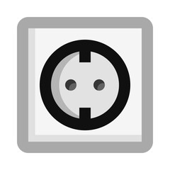 Power Plug Socket Outlet BW Icon