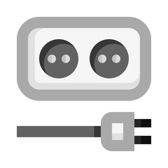 Power Plug Socket Outlet BW Icon