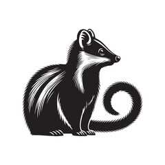 Numbat Silhouete - Minimal Numbat Vector - Illustration of Numbat - Numbat Black and White Art.
