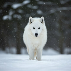 Obraz premium Arctic Wolf in Winter Snow