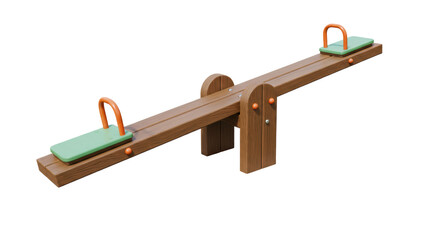 Isolated Wooden See-Saw