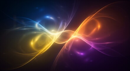 Obraz premium Abstract colorful wave pattern with vibrant light trails 