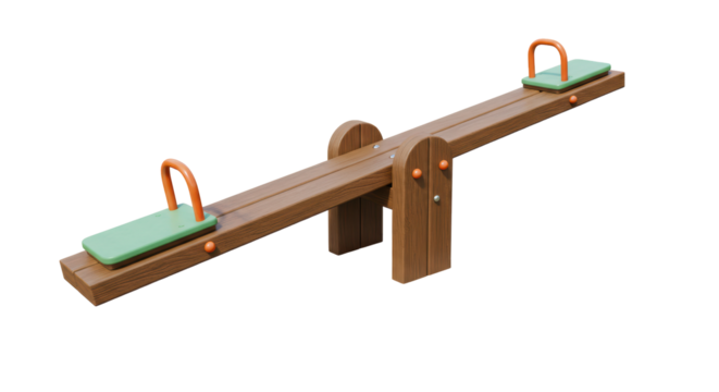 Isolated Wooden See-Saw