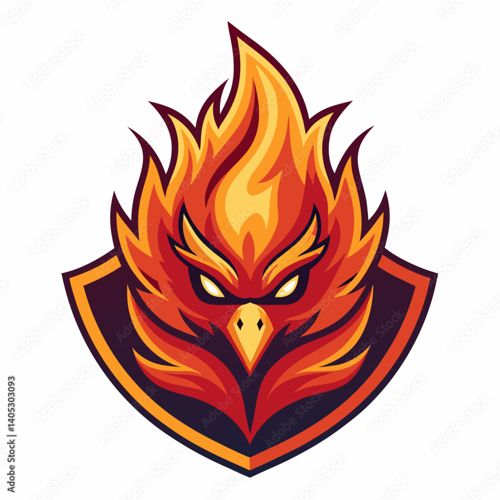 Poster create a vector graphic of a bold fire elemental spiral, using a vibrant color palette.