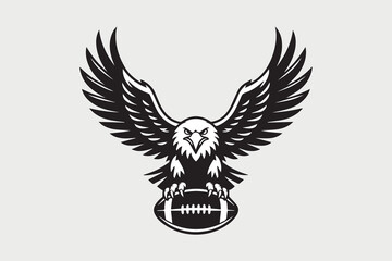 eagle and football illustration vector