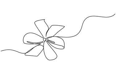 Gift ribbon icon Continuous one line art