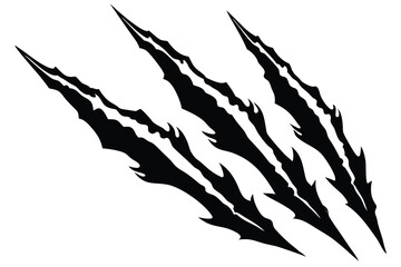 Obraz premium Halloween claw marks doodle on white background.