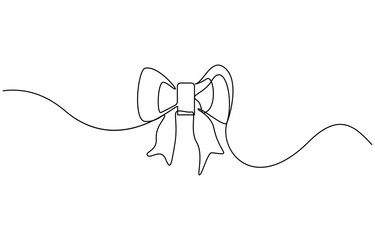 Obraz premium Gift ribbon icon Continuous one line art