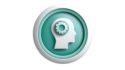 Fototapeta premium Stylish Green and White Icon Featuring a Head Symbolizing Wellness and Mental Health - Perfect for Healthcare, Spa, and Cosmetics Industries