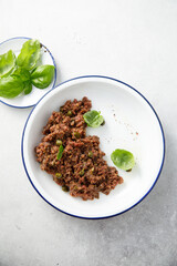 Venison steak tartare with capers