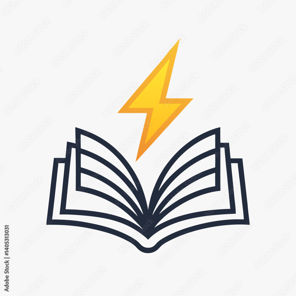 Poster design a bold, vector logo for a learning app, featuring a stylized 