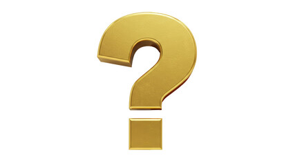 Isolated Golden Question Mark