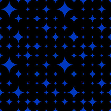 Blue and black color abstract geometric checked seamless pattern.  Vector trendy background for poster, festival, music and textile