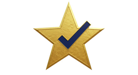 Isolated Star with Checkmark