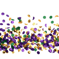 Purple Gold Festival Confetti on transparent background