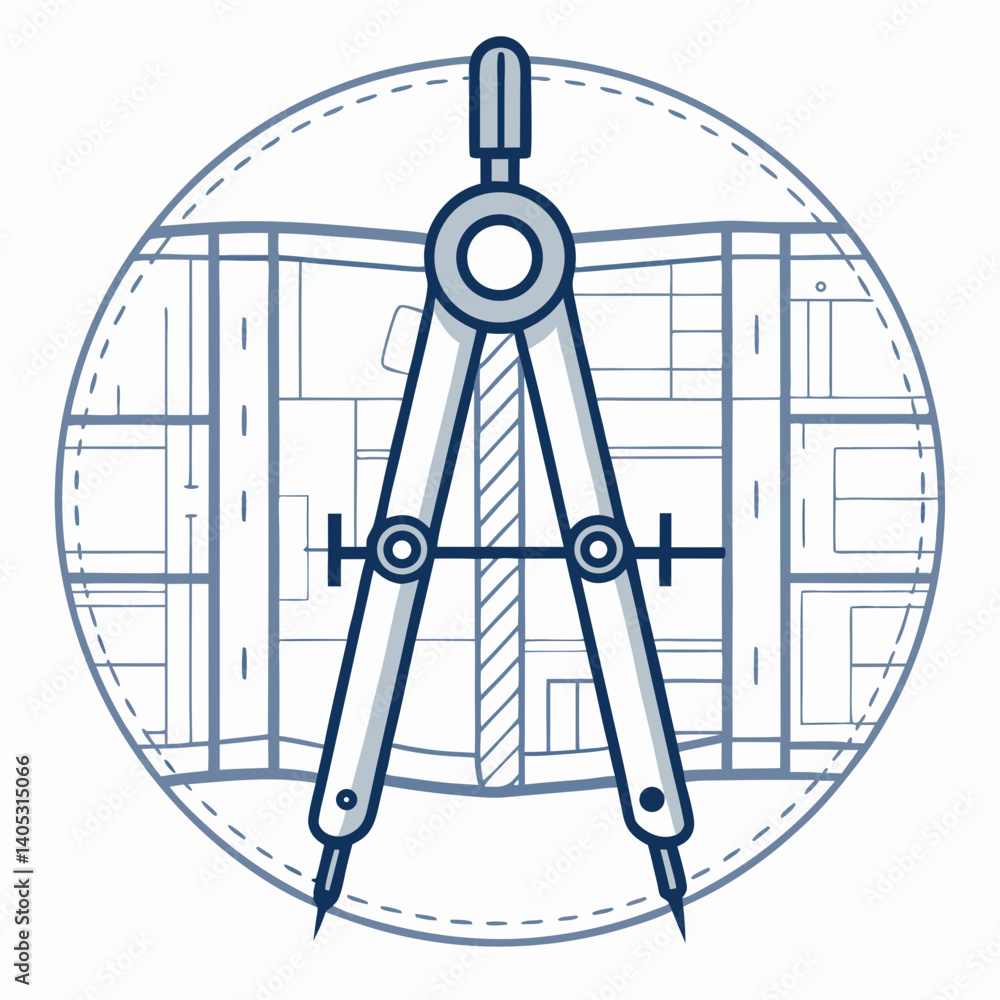 Poster create a vector illustration featuring a bold, stroke-based logo for an architecture firm.