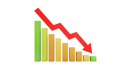 Isolated Declining Bar Graph