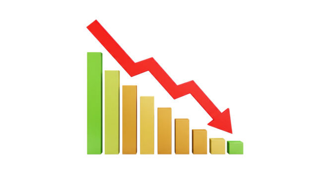 Isolated Declining Bar Graph