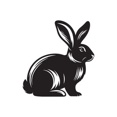 Rabbit Silhouette - Rabbit Vector Artwork - Minimal Rabbit Illustration - Rabbit Design.
