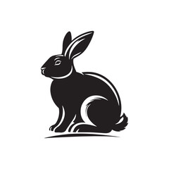 Rabbit Silhouette - Rabbit Vector Artwork - Minimal Rabbit Illustration - Rabbit Design.